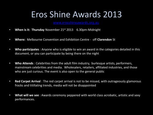 a sponsorship package. - Eros Shine Awards