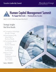 Human Capital Management Summit - Aberdeen Group Executive ...