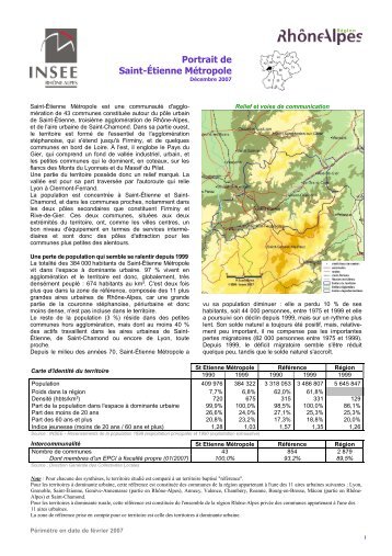 Portrait de Saint-Étienne Métropole - Région Rhône-Alpes