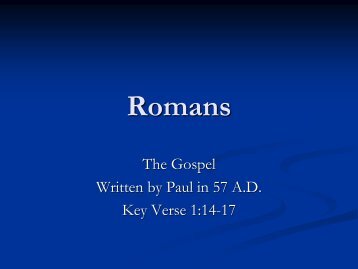 Romans - First Presbyterian Church