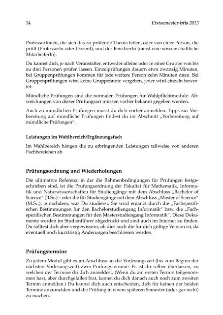 Erstsemester-bits 2013 1 - Fachbereich Informatik - Universität ...