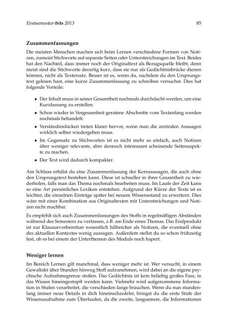 Erstsemester-bits 2013 1 - Fachbereich Informatik - Universität ...