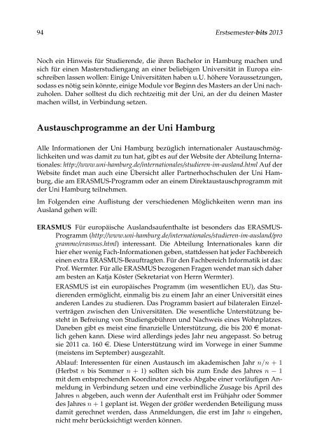 Erstsemester-bits 2013 1 - Fachbereich Informatik - Universität ...