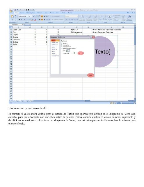 (Conjuntos) en Excel