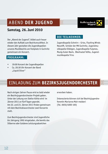 Bezirksmusikfest Marschmusikbewertung - Musikkapelle