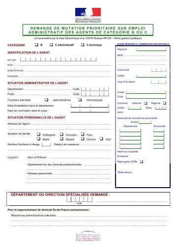 Demande de mutation prioritaire - Syndicat CGT des Finances ...