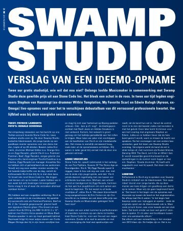 VERSLAG VAN EEN IDEEMO-OPNAME - Swamp Studio