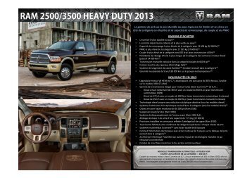 RAM 2500/3500 HEAVY DUTY 2013 - Chrysler Canada