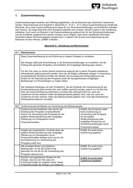 Basisprospekt vom 18. September 2013 zur Emission von Inhaber ...