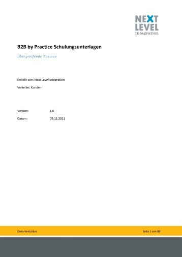 B2B by Practice Schulungsunterlagen - Next Level Help