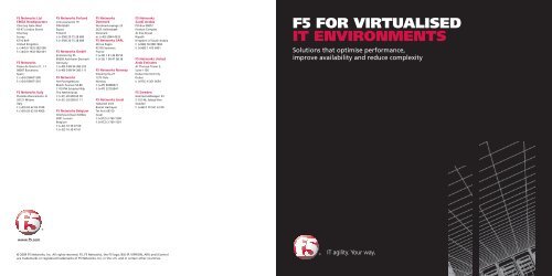 F5 for Virtualised IT Environments | F5 Solution Guide - F5 Networks