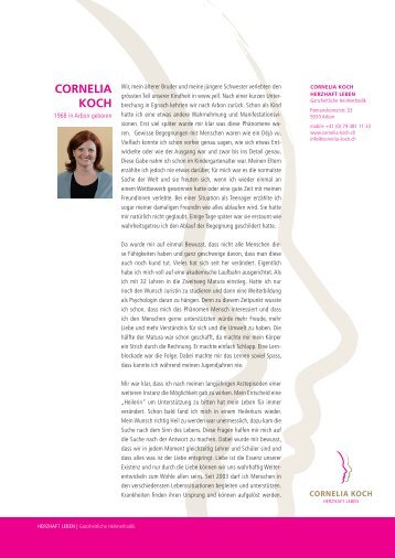 lebenslauf (pdf) - Cornelia Koch | Ganzheitliche Heilmethodik