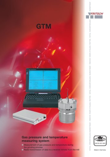 Gas pressure and temperature measuring system GTM Method of ...
