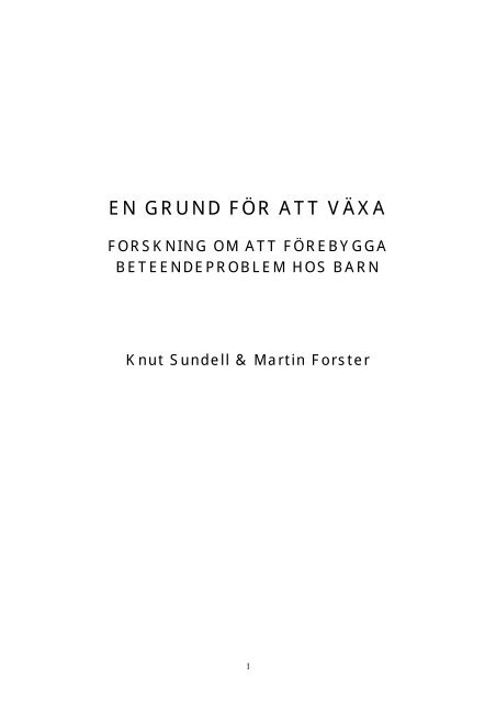 EN GRUND FÖR ATT VÄXA - Kometprogrammet