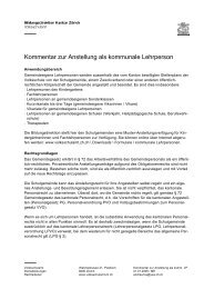 Kommentar zur Anstellung als kommunale Lehrperson - zbl