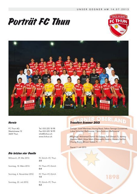 Nr. 1 13/14 (Thun) - FC Zürich