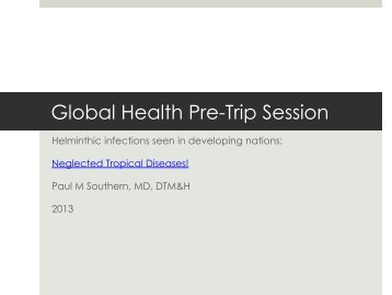 Neglected Tropical Diseases - UT Southwestern