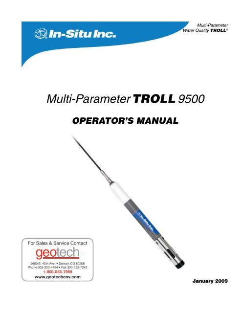 TROLL 9500 Operator's Manual - Geotech Environmental Equipment
