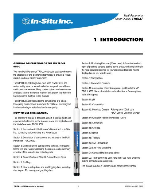 TROLL 9500 Operator's Manual - Geotech Environmental Equipment