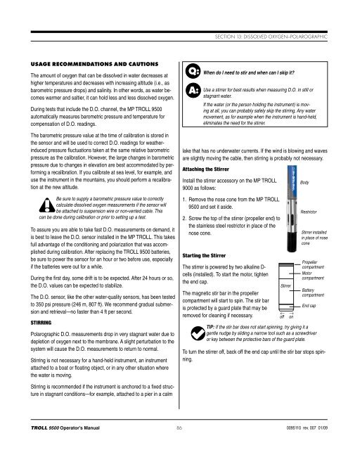 TROLL 9500 Operator's Manual - Geotech Environmental Equipment