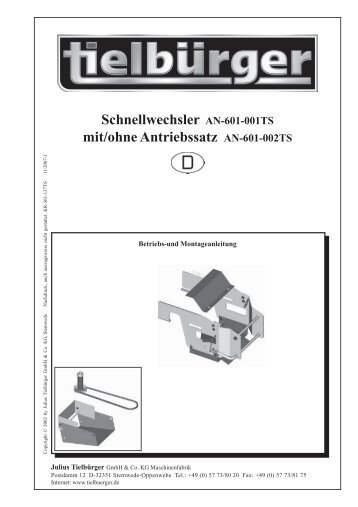 Anbaurahmen, Tielbürger, Ersatzteil, Ersatzteilzeichnung, AN-601 ...