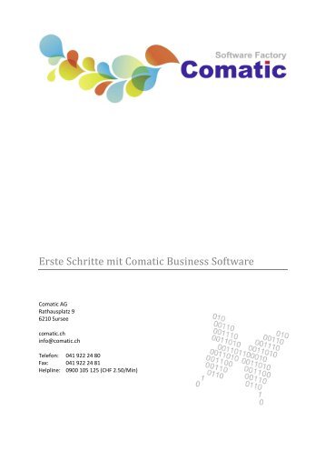 Erste Schritte mit Comatic Business Software - Comatic AG