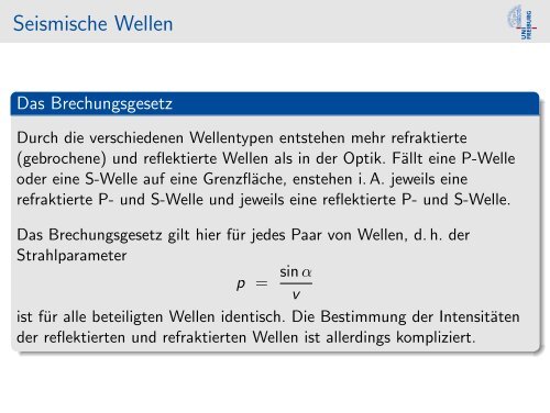 Seismologie und Seismik - Albert-Ludwigs-Universität Freiburg