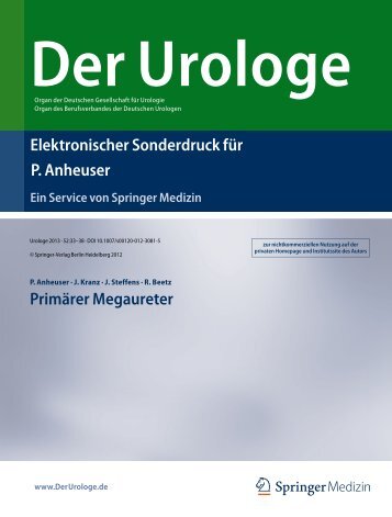 Elektronischer Sonderdruck für Primärer Megaureter P. Anheuser
