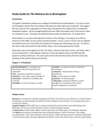 the watsons go to birmingham theme essay Commonlit the library commonlit search and filter our collection by lexile, grade, theme, genre, literary device, or common core standard active filters genre: essay search & filter the watsons go to birmingham — 1963 the wave wide sargasso sea wonder world without fish devices. the watsons go to birmingham theme essay Commonlit the library commonlit search and filter our collection by lexile, grade, theme, genre, literary device, or common core standard active filters genre: essay search & filter the watsons go to birmingham — 1963 the wave wide sargasso sea wonder world without fish devices.