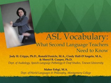 ASL Vocabulary - American Sign Language Teachers Association