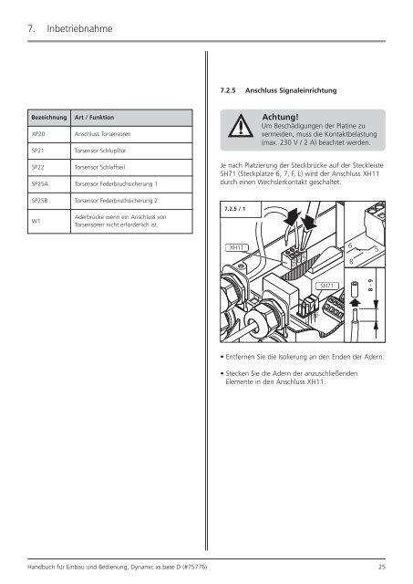 Dynamic xs.base. Handbuch für Einbau und Bedienung