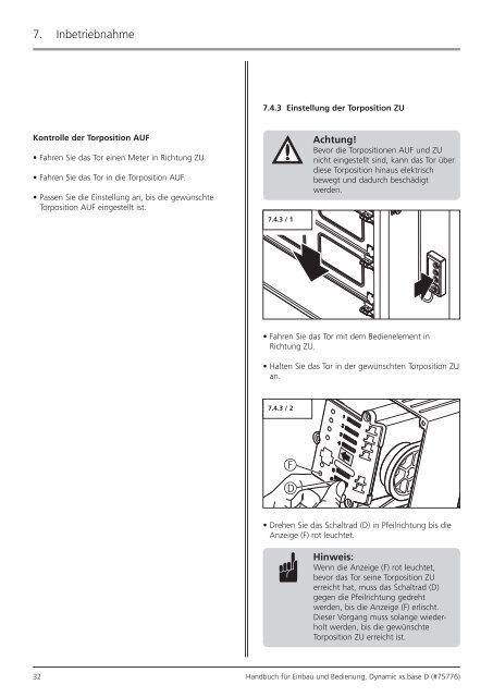 Dynamic xs.base. Handbuch für Einbau und Bedienung