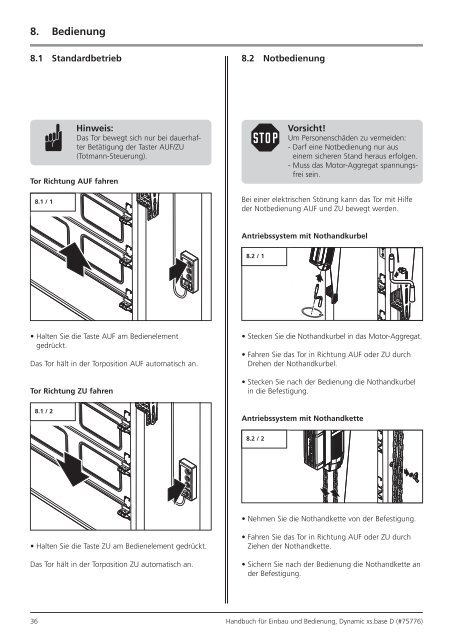 Dynamic xs.base. Handbuch für Einbau und Bedienung