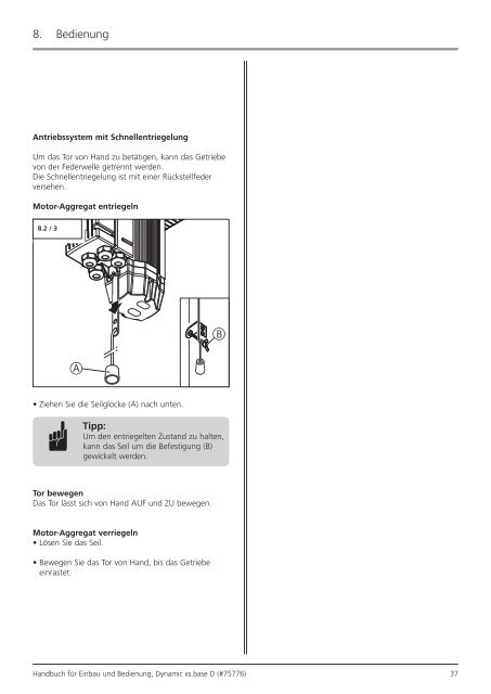 Dynamic xs.base. Handbuch für Einbau und Bedienung