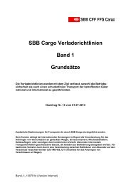 SBB Cargo Verladerichtlinien Band 1 Grundsätze