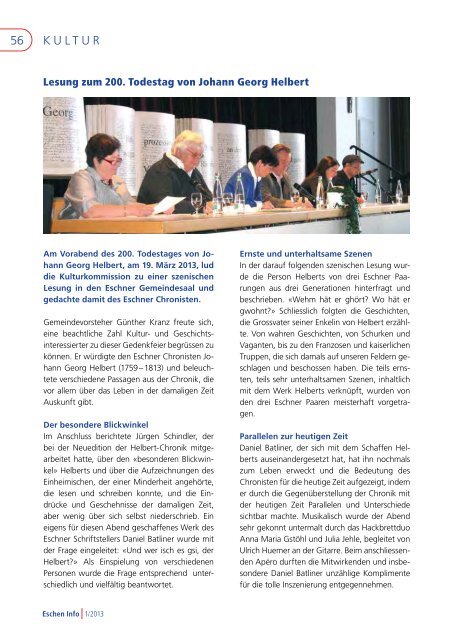 Aktuelle Ausgabe Eschen Info 1/2013 (PDF) - Gemeinde Eschen