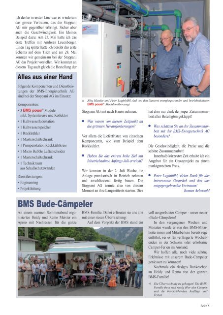 25 Jahre - BMS-Energietechnik AG