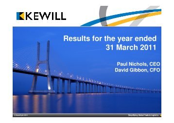 Preliminary Results Presentation 2011 - Kewill