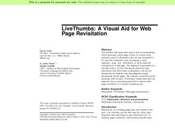 LiveThumbs: A Visual Aid for Web Page Revisitation