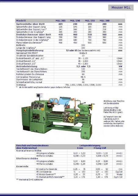 Meuser Drehmaschinen L-Typen - Meuser - Shop