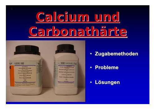 Calcium und Carbonathärte - Korallenriff