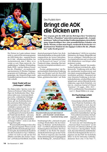 Bringt die AOK die Dicken um ? - Dr. med. univ. Alois Dengg