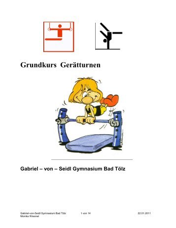 Gerätturnen Skript - des Gabriel von Seidl Gymnasiums