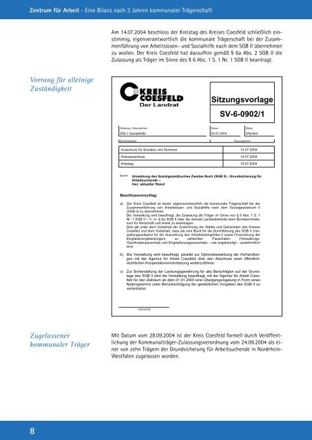 Eine Bilanz nach 3 Jahren - Jobcenter Kreis Coesfeld