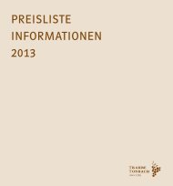 PREISLISTE INFORMATIONEN 2013 - Über Hotelwebservice