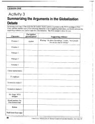 Globalization Play Worksheet