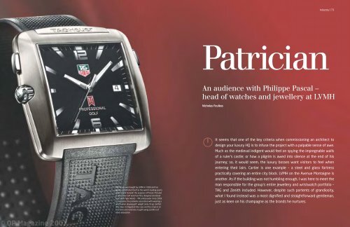 An audience with Philippe Pascal – head of watches ... - QP Magazine