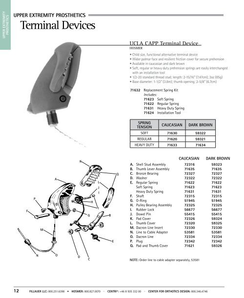 Upper Extremity Prosthetics Index - Hosmer