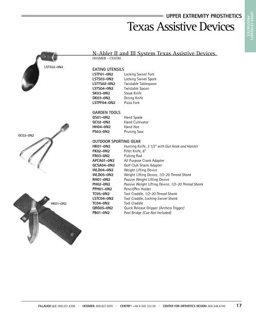 Upper Extremity Prosthetics Index - Hosmer