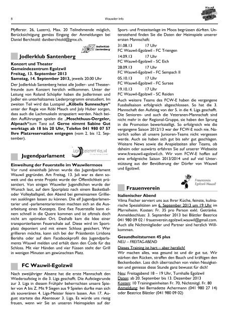 Wauwiler Info September 2013 (0,5 MB) - Gemeinde Wauwil